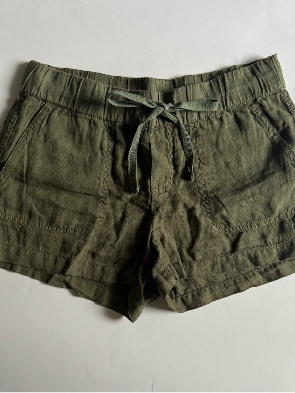 Caslon Women’s Linen Shorts in Khaki Green Size XS